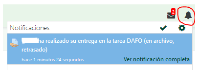 Notificaciones desplegadas